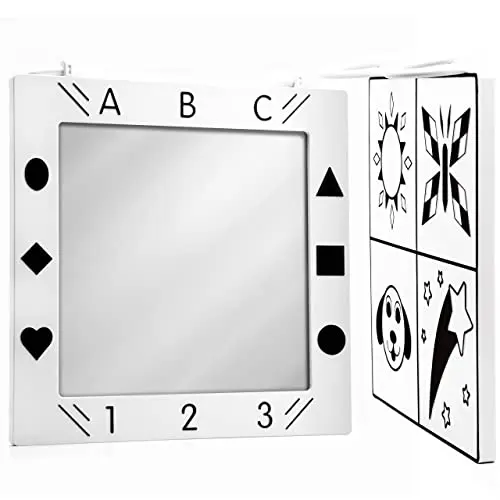 Nurture Smart large black and white baby mirror with raised graphics