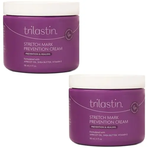 TriLASTIN Maternity Stretch Mark Cream twin pack, two tubes of pregnancy-safe cream