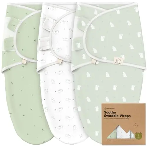 KeaBabies 3-pack of organic cotton swaddle sleep sacks with bunny print