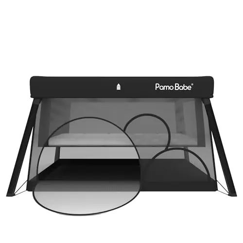 Pamo Babe Travel Crib with attached bassinet insert for newborns
