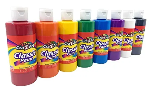 Cra-Z-art Washable Classic Paint Bulk Pack with 8 assorted color bottles