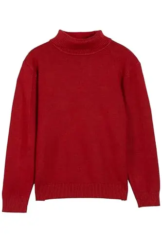 X RAY boys turtleneck sweater in jester red, offering extra neck coverage