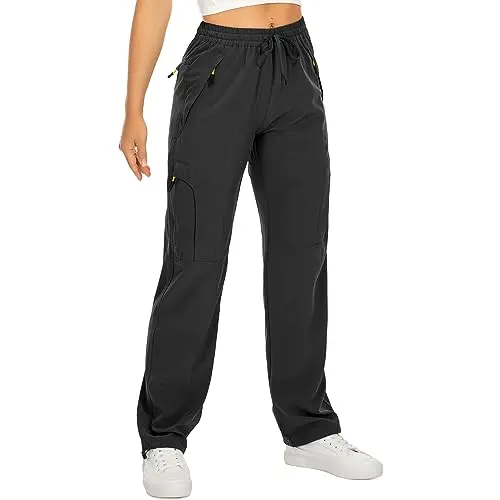 Women's quick-dry UPF 50 hiking and travel cargo pants with roll-up feature