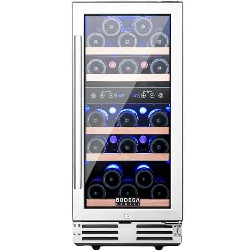 BODEGA 15 inch stainless steel wine cooler under counter
