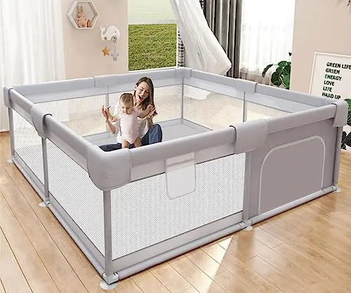 Hiaksedt 50x50 inch baby playpen with breathable mesh