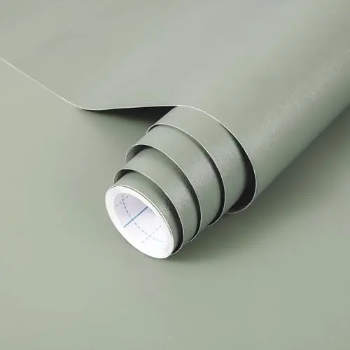 practicalWs solid sage green peel and stick removable wallpaper roll