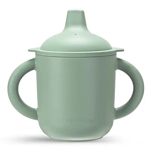 Leeleelon Cambridge Blue silicone sippy cup with two handles