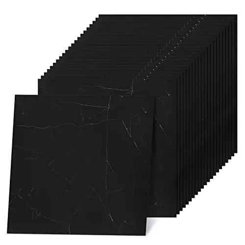 Spiareal Black Marble Peel and Stick Vinyl Floor Tiles