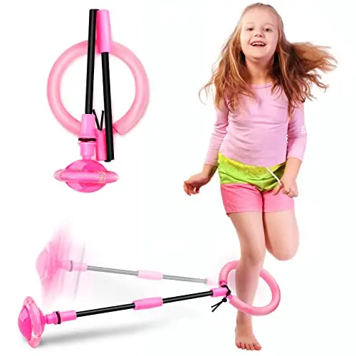 Hewog colorful flash wheel skip ball toy for kids with storage backpack