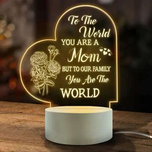 FEBDEY 3D stitch effect LED night light for mom with an inspirational quote
