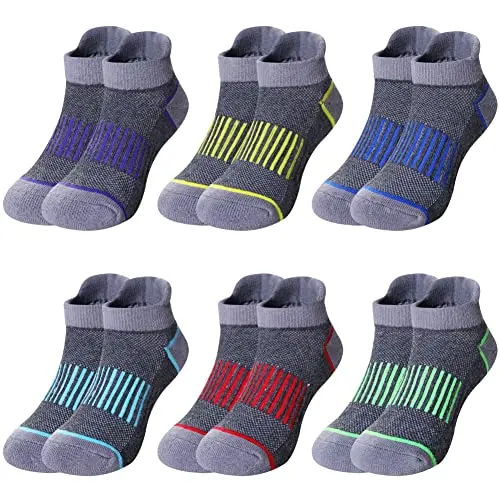 Eyean boys athletic ankle socks with mesh ventilation