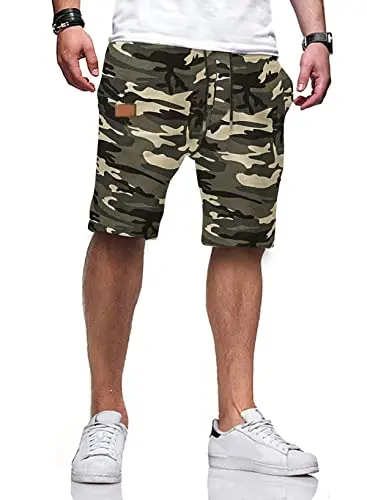 JMIERR Men's Casual Shorts in camouflage with an 8-inch inseam and relaxed fit