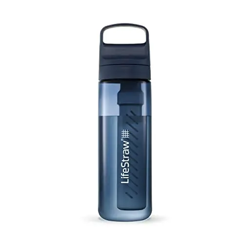 LifeStraw Go Series 22oz BPA-free water filter bottle in Aegean Sea color