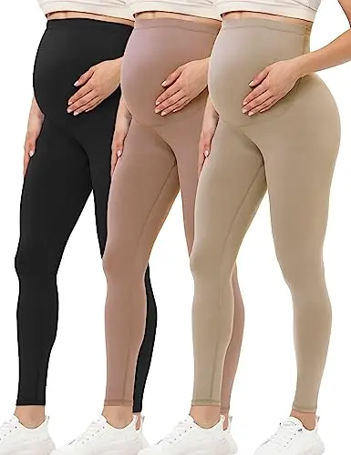 Buttergene maternity leggings with a high waist, focusing on back and pelvic support