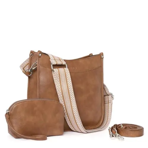 CLUCI 2-piece crossbody bag and wallet set with adjustable guitar strap