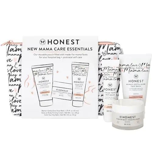 The Honest Company New Mama Care Essentials gift set in a reusable pouch.