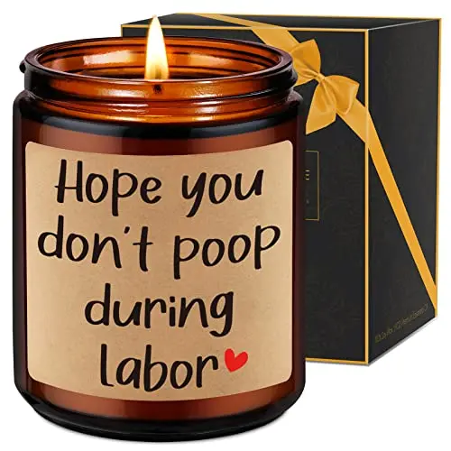 Fairy's Gift 'Congrats' scented candle in a glass jar with a humorous label.