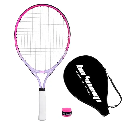 bo'weiqi 21-inch pink tennis racket with a replacement grip and shoulder strap bag