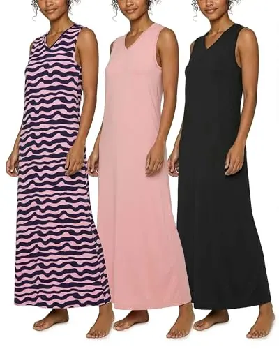 Real Essentials Tank Nightgown sleeveless nightshirt for women