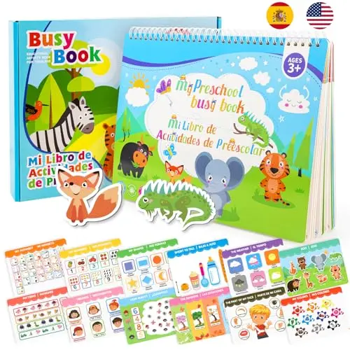Ayyomo Bilingual Busy Book for toddlers with interactive activity pages