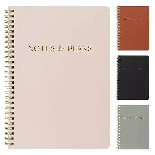 ZICOTO aesthetic spiral daily planner with hourly schedule in champagne pink
