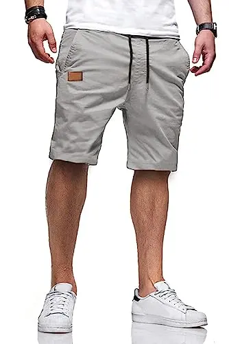JMIERR Men's Casual Shorts in grey with a 9-inch inseam