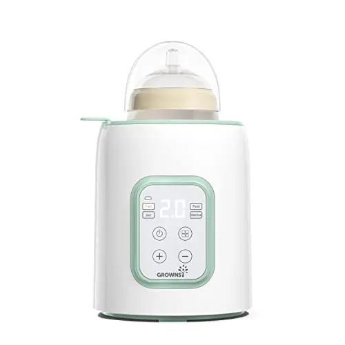 GROWNSY Green 8-in-1 Baby Bottle Warmer with digital timer display