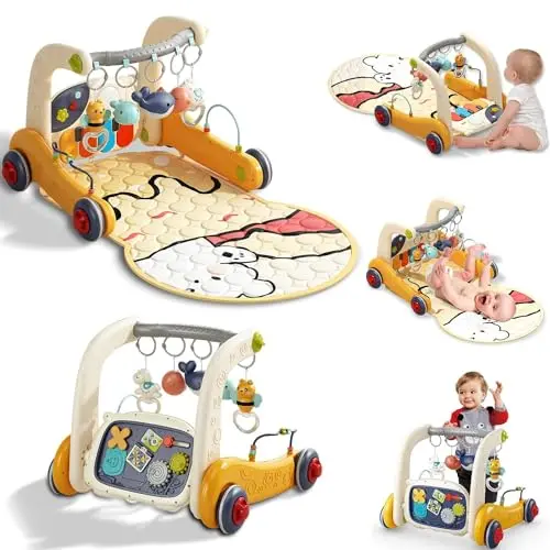 Wetoylst Baby Play Mat Activity Gym with Piano and Walker