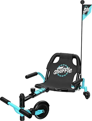 Razor Crazy Cart Shuffle kid-powered go kart with adjustable frame and drift bar, shown in a vibrant color.