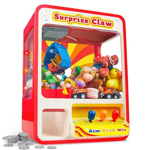 JOYIN claw machine toy with LED lights and rechargeable power for kids