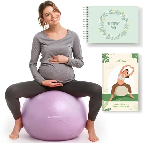 Trideer Lavender Pregnancy Yoga Ball with included guidebook and memory book