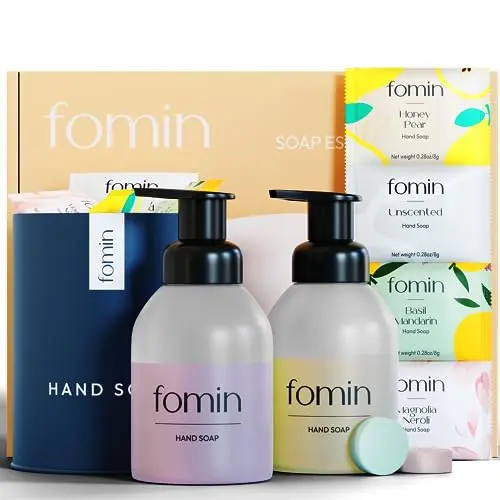 Fomin Foaming Hand Soap Essential Kit with glass dispensers and soap tablets