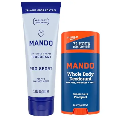Mando bundle with invisible cream tube and solid stick in Pro Sport scent