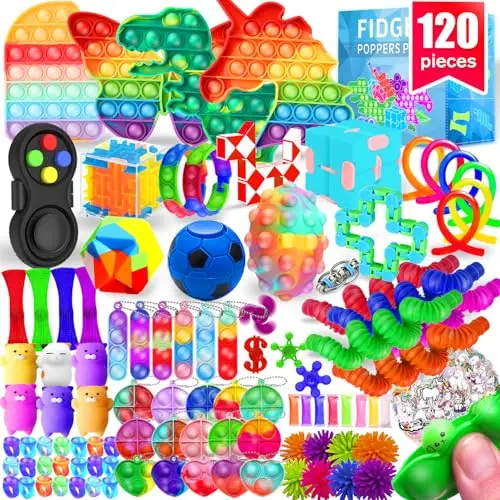 MOZACI large assortment of 120 fidget toys in a box