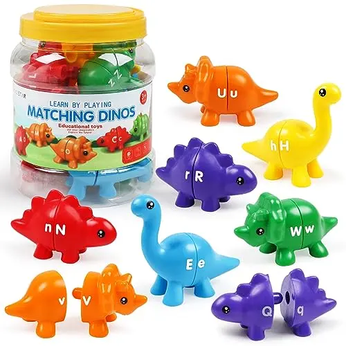 TSYAN matching letters dinosaur toys with uppercase and lowercase letters