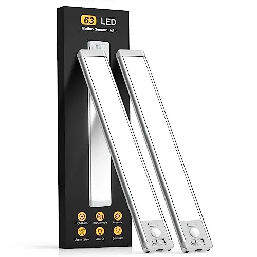 MCGOR rechargeable motion sensor light bar mounted under a cabinet.