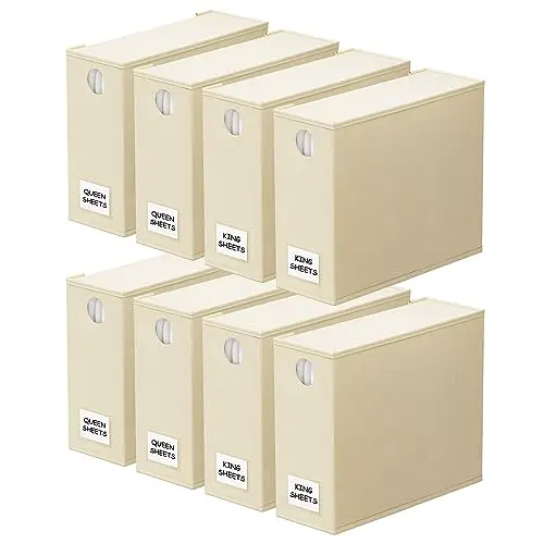 SpaceAid 8 Pack Beige Bed Sheet Organizer