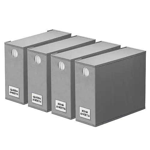 SpaceAid 4 Pack Gray Bed Sheet Organizer