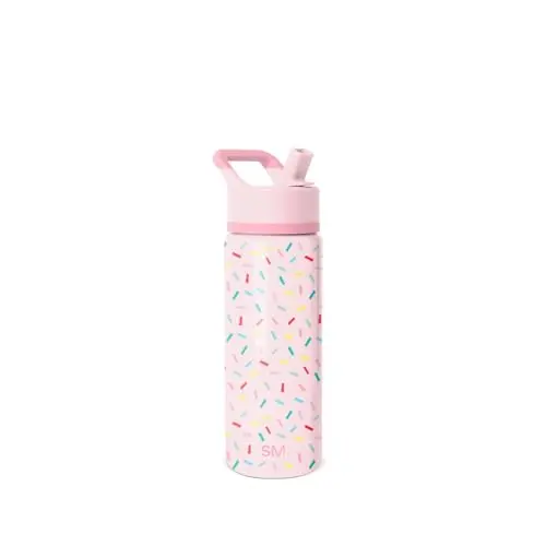 Simple Modern Kids Summit 18 oz insulated tumbler with Confetti pattern and straw lid