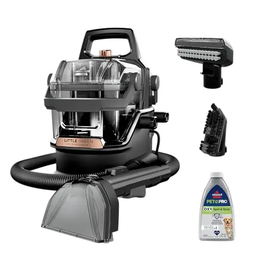 BISSELL Little Green HydroSteam portable cleaner in Black and Copper Harbor.