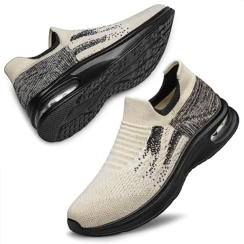 BNR pull-on sock sneaker in white with lightweight design
