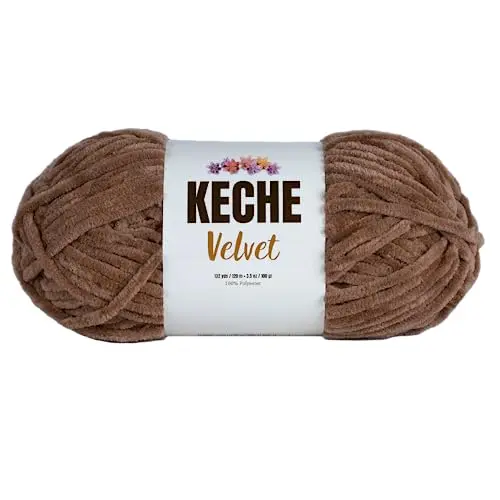 Keche Velvet Yarn skein in a warm latte color