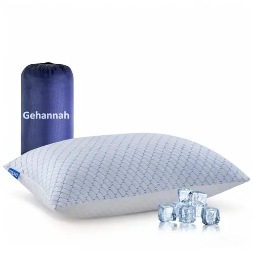 Gehannah blue and white compressible shredded memory foam travel pillow