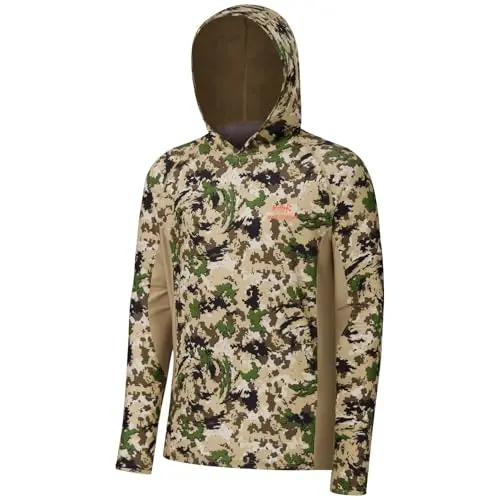 Bassdash men's hunting camo hoodie with UPF 50+ and quick-dry fabric