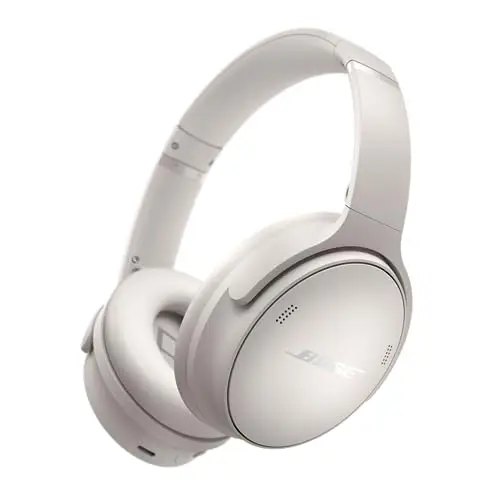 Bose QuietComfort wireless over-ear headphones in white smoke