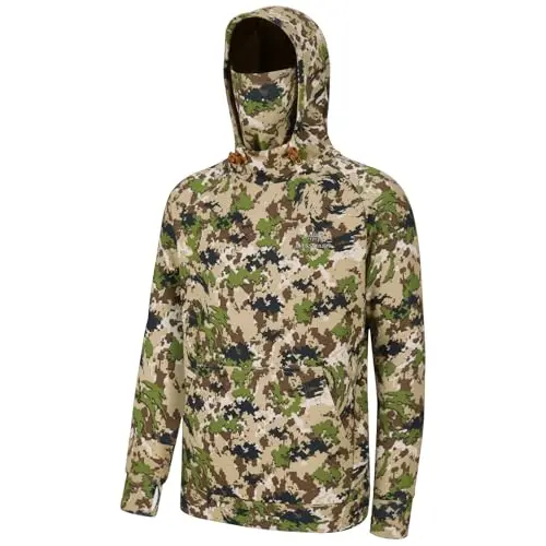 Bassdash men's fleece fishing hoodie with neck gaiter and water resistance