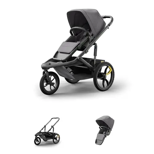 Veer Switch&Jog modular jogging stroller with Switchback seat on a dirt trail
