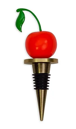 ban.do Cherry Wine Stopper with metal and rubber construction