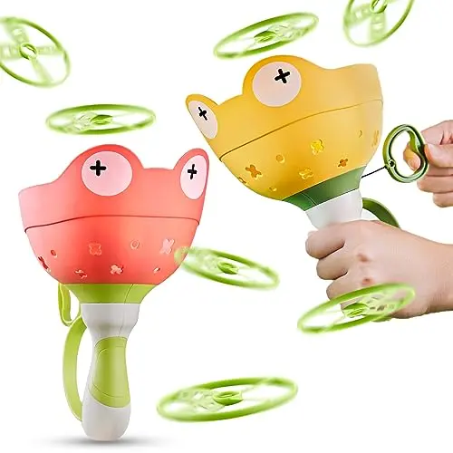 Pamexin frog launcher catching game with colorful flying discs