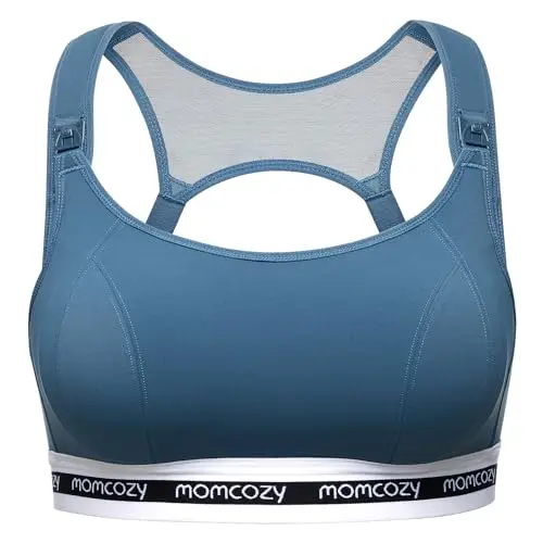 Momcozy FB011 Low-Impact Nursing Sports Bra in Blue